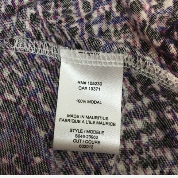 ✨5 FOR $25✨ Soft Joie Ester Purple Patterned Drape Neck Top - Picture 6 of 8